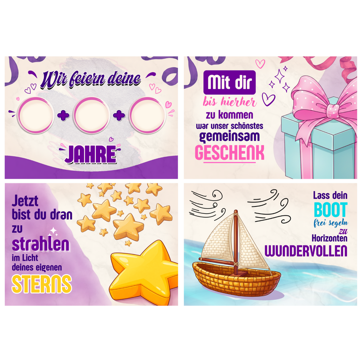 "Zum Geburtstag" Lila-Mädchen-Version