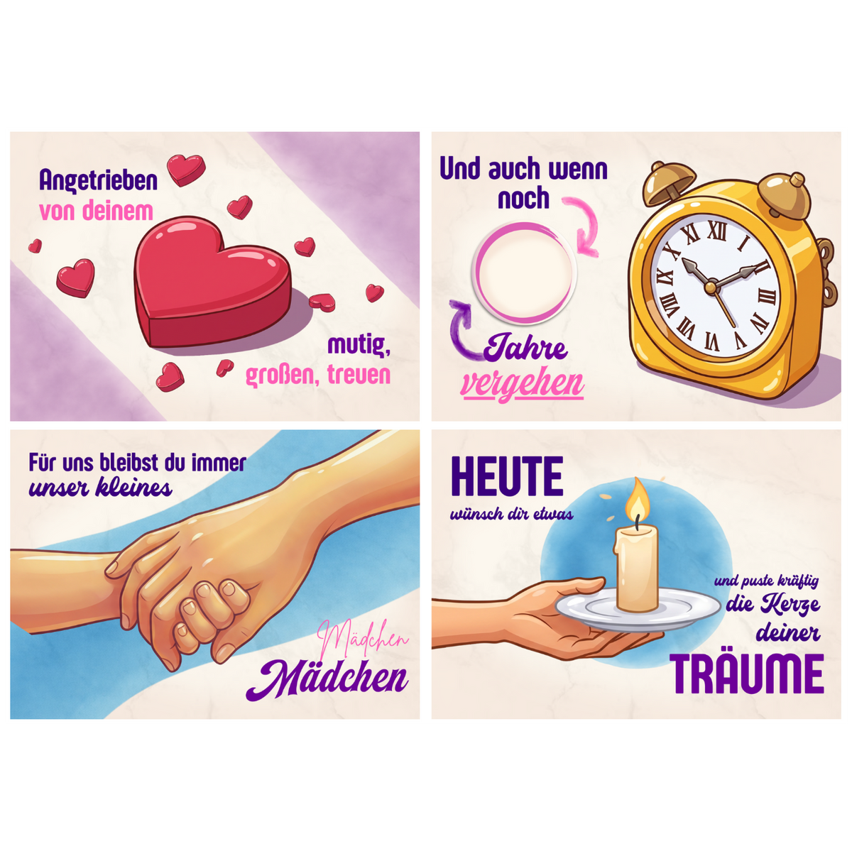 "Zum Geburtstag" Lila-Mädchen-Version
