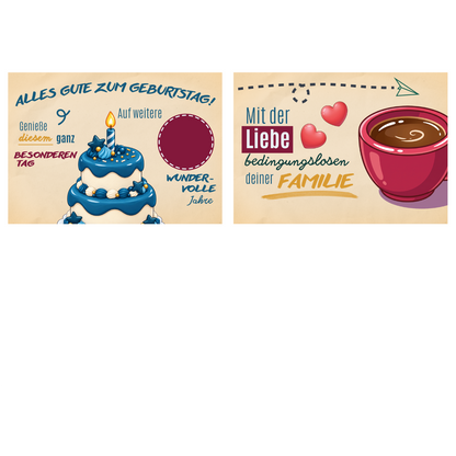 "Zum Geburtstag" Kaffee-Jungs-Version